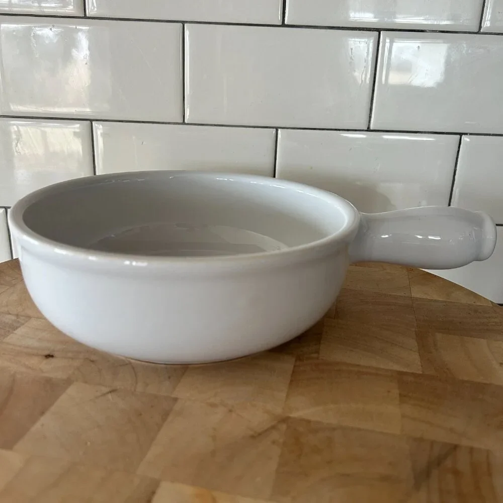 Emile Henry France White Fondue Pot